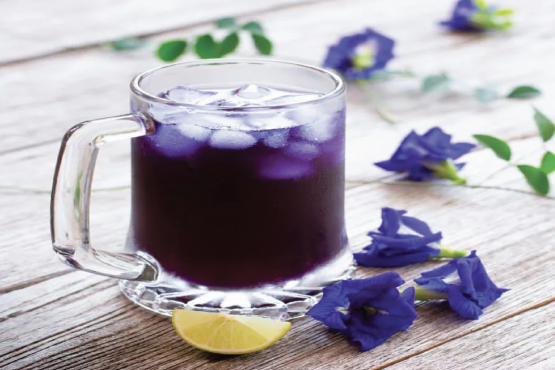 Blue rose iced tea 